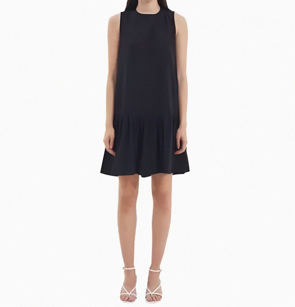 Cooper St Shift Dress Above Knee Ditsy A-Line Ruffle Hem in Black Size XL New